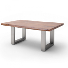 CARTAGENA dohányzó asztal akácfa 110x70cm - U alakú szálcsiszolt lábbal - Dió