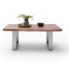 CARTAGENA dohányzó asztal akácfa 110x70cm - U alakú szálcsiszolt lábbal - Dió