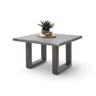   CARTAGENA dohányzó asztal akácfa 75x75cm - U alakú antikolt lábbal - Szürke