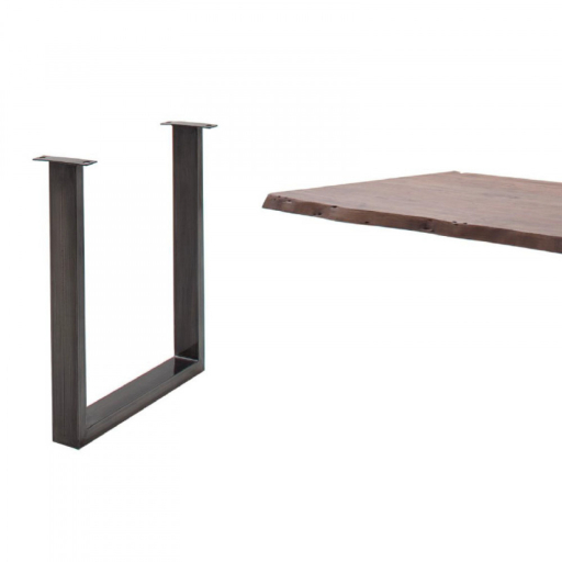 CARTAGENA dohányzó asztal akácfa 75x75cm - U alakú antikolt lábbal - Dió