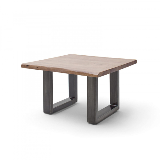 CARTAGENA dohányzó asztal akácfa 75x75cm - U alakú antikolt lábbal - Dió