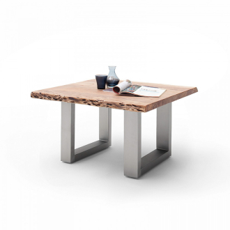   CARTAGENA dohányzó asztal akácfa 75x75cm - U alakú szálcsiszolt lábbal - Natúr