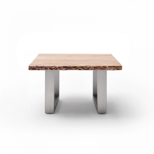 CARTAGENA dohányzó asztal akácfa 75x75cm - U alakú szálcsiszolt lábbal - Natúr