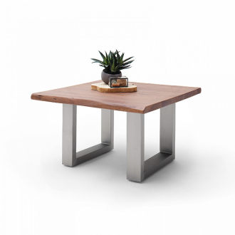   CARTAGENA dohányzó asztal akácfa 75x75cm - U alakú szálcsiszolt lábbal - Dió