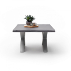 CARTAGENA dohányzó asztal akácfa 75x75cm - X alakú szálcsiszolt lábbal - Szürke