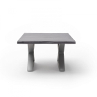 CARTAGENA dohányzó asztal akácfa 75x75cm - X alakú szálcsiszolt lábbal - Szürke