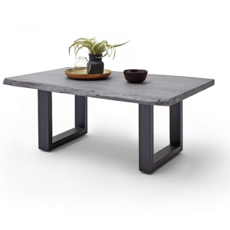   CARTAGENA dohányzó asztal akácfa 110x70cm - U alakú antracit szürke lábbal - Szürke