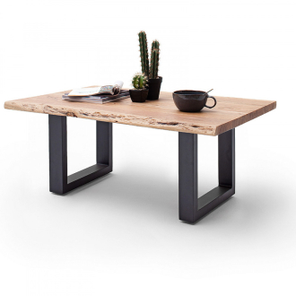   CARTAGENA dohányzó asztal akácfa 110x70cm - U alakú antracit szürke lábbal - Natúr