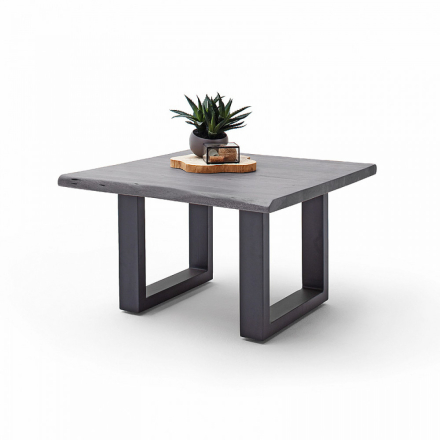 CARTAGENA dohányzó asztal akácfa 75x75cm - U alakú antracit szürke lábbal - Szürke
