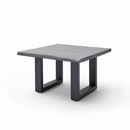 CARTAGENA dohányzó asztal akácfa 75x75cm - U alakú antracit szürke lábbal - Szürke