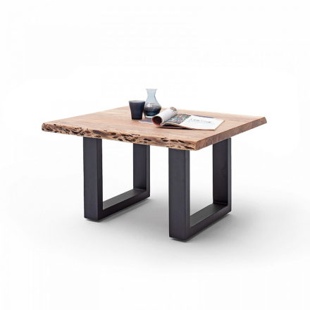 CARTAGENA dohányzó asztal akácfa 75x75cm - U alakú antracit szürke lábbal - Natúr