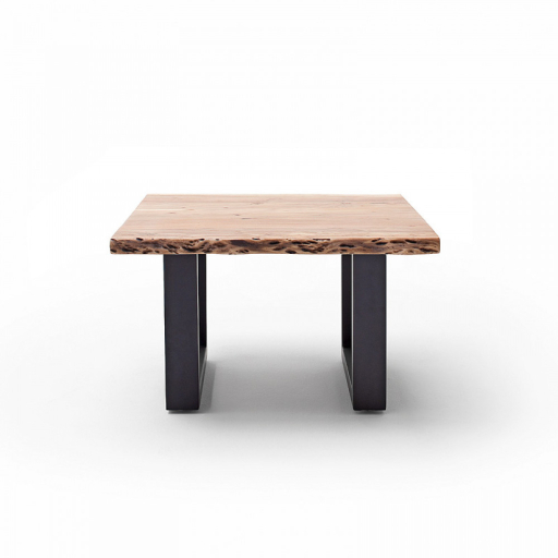 CARTAGENA dohányzó asztal akácfa 75x75cm - U alakú antracit szürke lábbal - Natúr