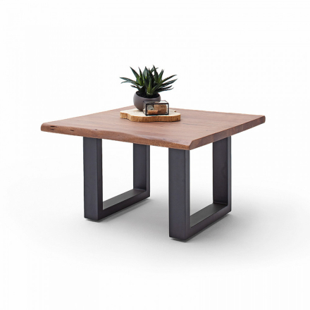 CARTAGENA dohányzó asztal akácfa 75x75cm - U alakú antracit szürke lábbal - Dió