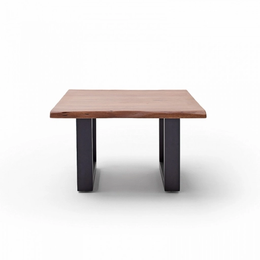 CARTAGENA dohányzó asztal akácfa 75x75cm - U alakú antracit szürke lábbal - Dió