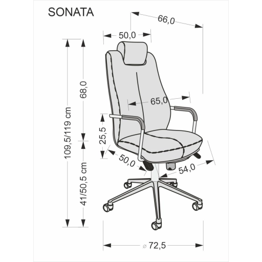 Sonata XXL 150 kg teherbírású irodai forgószék fekete