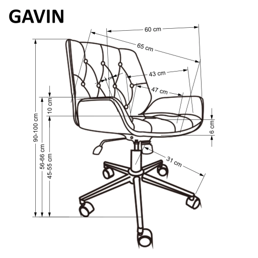 Gavin forgószék dió/fekete