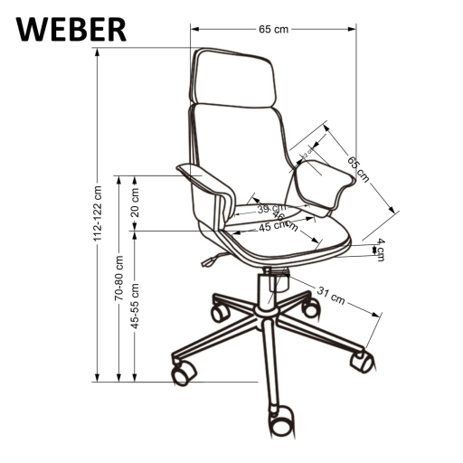 Weber forgószék dió/fekete