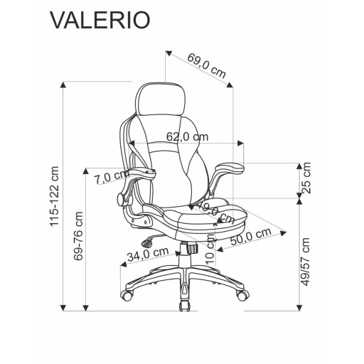 Valerio irodai forgószék fekete/szürke