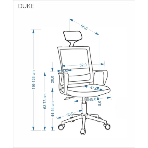 Duke irodai forgószék TILT funkcióval fekete