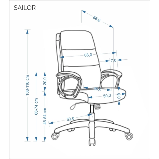 Sailor forgószék TILT funkcióval szürke