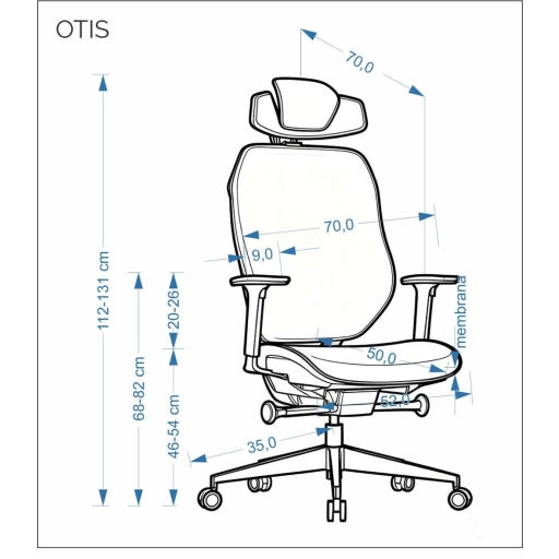Otis állítható irodai forgószék fekete