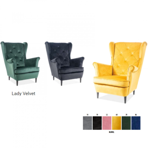 Lady Velvet fotel zöld