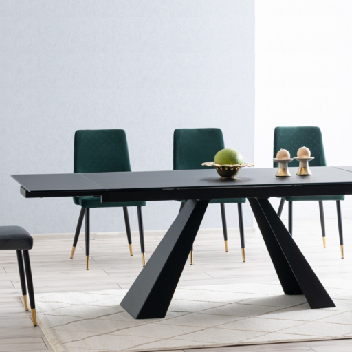 Salvadore bővíthető étkezőasztal matt fekete 160-240cm