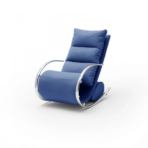YORK Kék relax fotel - hintaszék lábtartóval