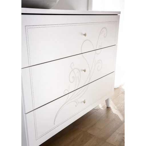 Nivea 3 fiókos matt fehér komód 104 cm