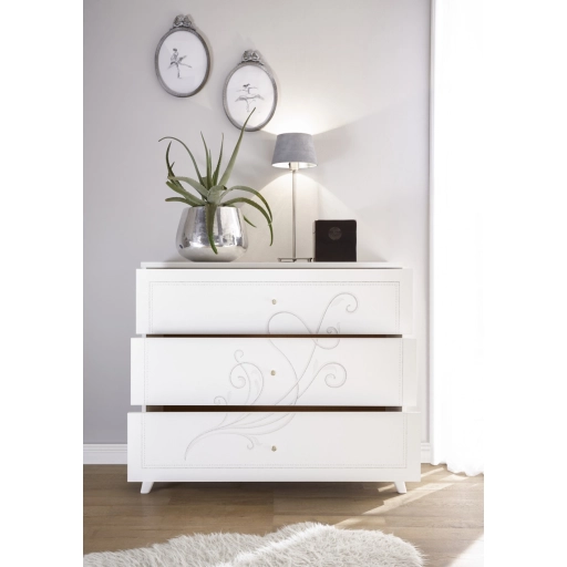 Nivea 3 fiókos matt fehér komód 104 cm