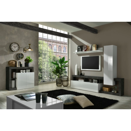 Hamburg TV állvány fehér, oxidált 219 cm