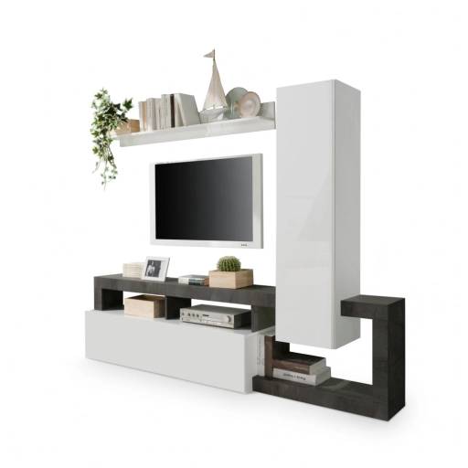Hamburg TV állvány fehér, oxidált 219 cm