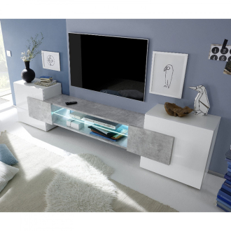 INCASTRO Fehér-Beton TV szekrény 2 ajtós 258cm