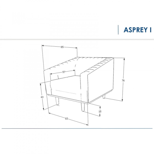 Asprey Velvet 1 fotel szürke