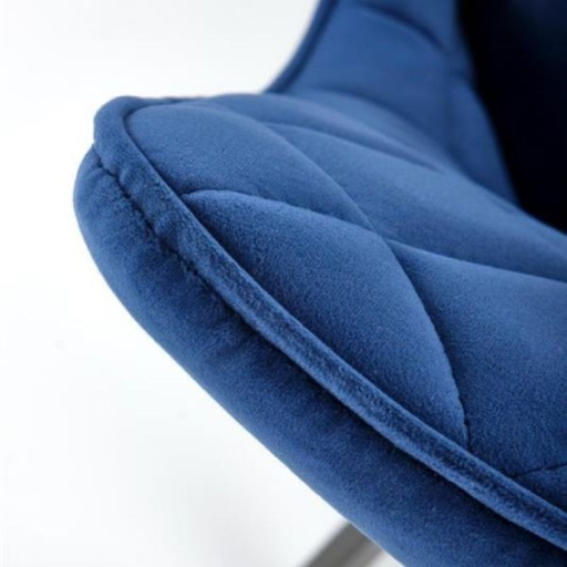 K-450 étkezőszék sötétkék bársony szövet