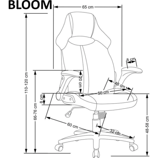 Bloom forgószék szürke, fekete