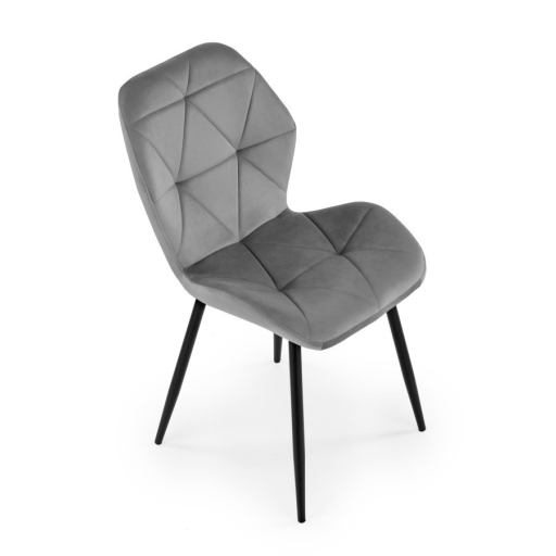 K-453 étkezőszék szürke bársony szövet