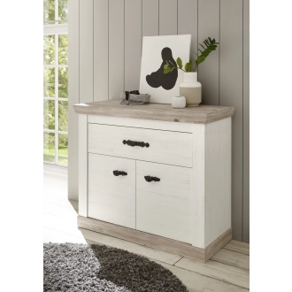   Florenz 2 ajtós 1 fiókos komód fehér fenyő / Oslo fenyő