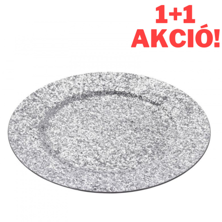 Glitter II csillámos dekortányér ezüst színben 33cm