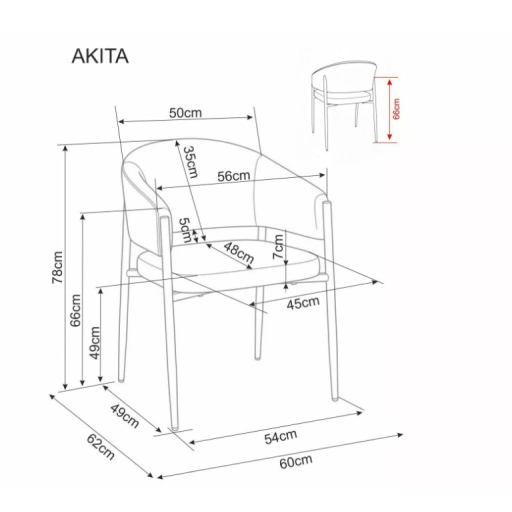 Akita étkezőszék bézs/dió