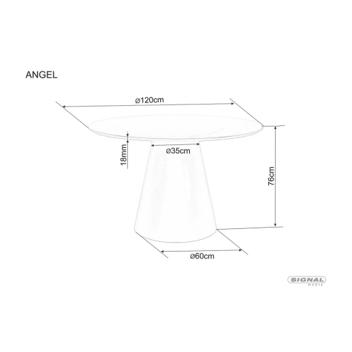 Angel étkezőasztal tölgy 120cm