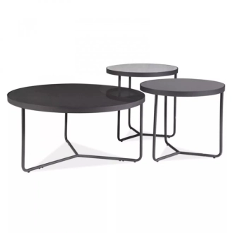 Artemida dohányzóasztal szett Fekete - Szürke 80 cm
