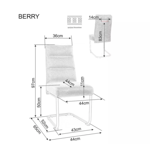 Berry Brego étkezőszék sötétszürke