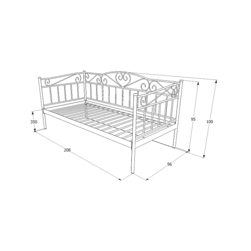 Birma 90 ágykeret Fekete színben