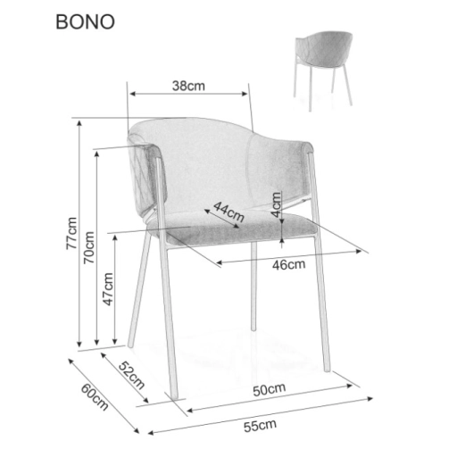 Bono bársony étkezőszék bézs/arany