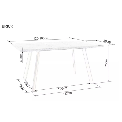 Brick bővíthető étkezőasztal tölgy 120-160cm