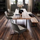 CASTELLO Vad Tömör Tölgyfa Étkezőasztal antracit lábbal 240x100cm