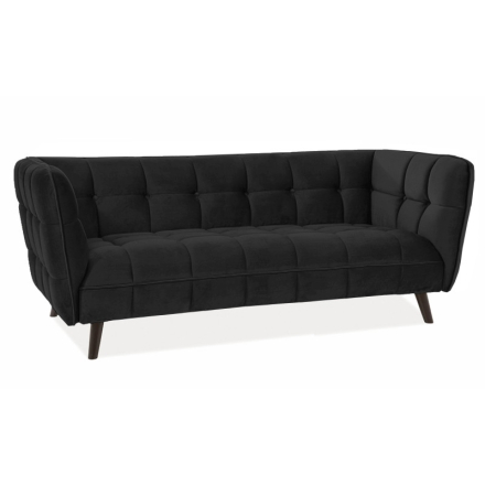 Castello 3 Velvet háromszemélyes kanapé fekete