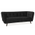 Castello 3 Velvet háromszemélyes kanapé fekete