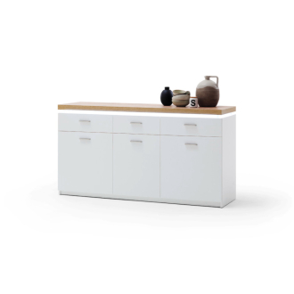 Cali 3 ajtós 3 fiókos komód fehér - wotan tölgy